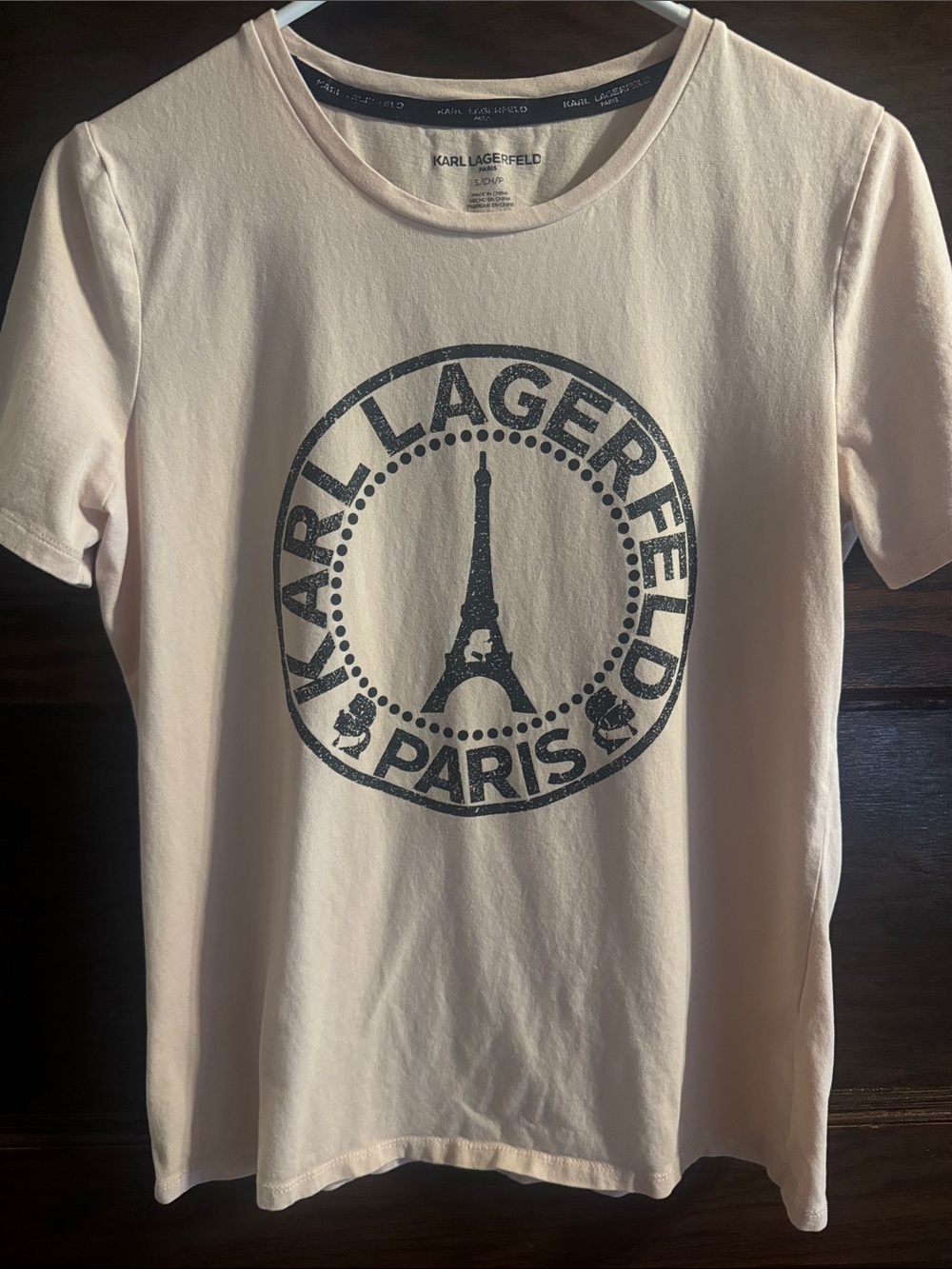 Karl Lagerfeld Kids Pale Pink Paris Eiffel Graphic Tee